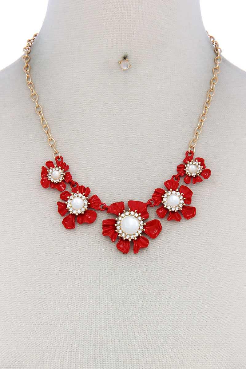 Chunky Flower Fashion Bead Necklace - Rebel Spirit Designs Chunky Flower Fashion Bead Necklace