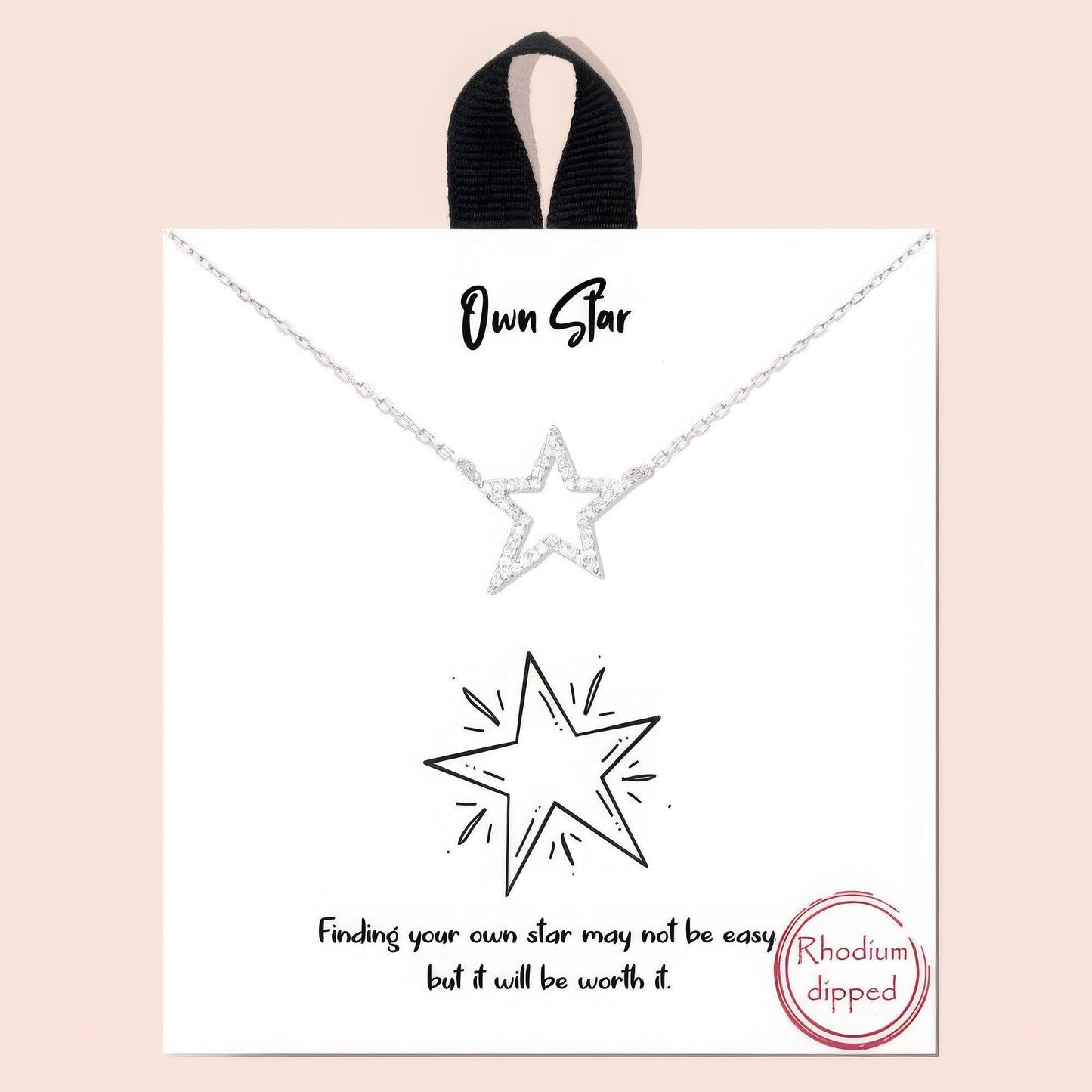 Own Star Rhinestone Dainty Metal Necklace - Rebel Spirit Designs Own Star Rhinestone Dainty Metal Necklace