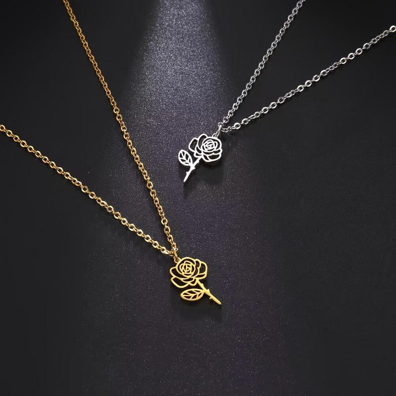 UNIQUE Birth Month Flower Necklace - Rebel Spirit Designs UNIQUE Birth Month Flower Necklace