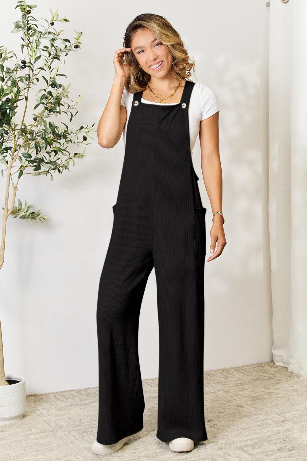 Double Take Full Size Wide Strap Overall with Pockets - Rebel Spirit Designs Double Take Full Size Wide Strap Overall with Pockets