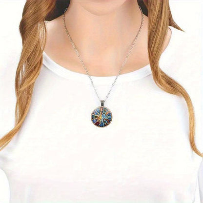 12 Constellations Zodiac Astrology Sun Moon Stars Pendant Necklace