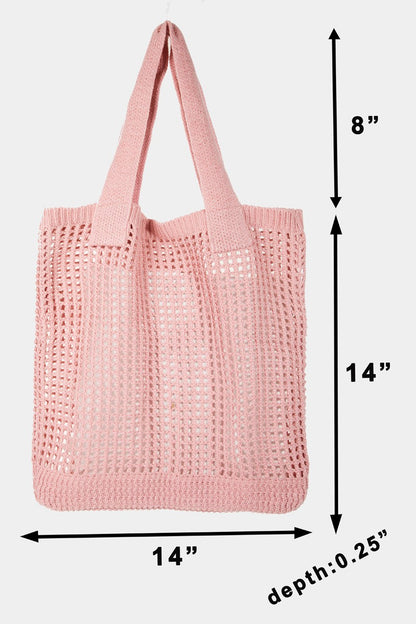 Trendy Knit Crochet Large Tote Bag