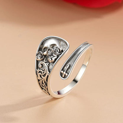 Unisex Gothic Skull Punk Fashion Statement Retro Silver Spoon Ring - Rebel Spirit Designs Unisex Gothic Skull Punk Fashion Statement Retro Silver Spoon Ring