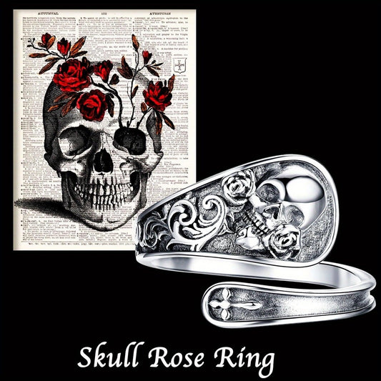 Unisex Gothic Skull Punk Fashion Statement Retro Silver Spoon Ring - Rebel Spirit Designs Unisex Gothic Skull Punk Fashion Statement Retro Silver Spoon Ring