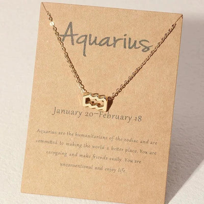 Simple Zodiac Sign Horoscope Astrology Pendant Necklace