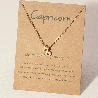 Simple Zodiac Sign Horoscope Astrology Pendant Necklace