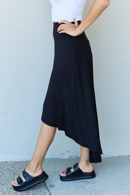 Ninexis High Waisted Flare Maxi Skirt in Black