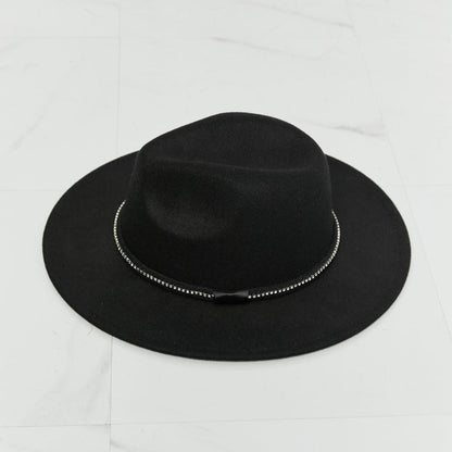 Black Wide Brim Fedora Fashion Hat for Women