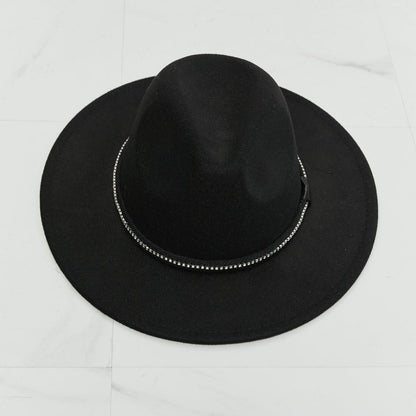 Black Wide Brim Fedora Fashion Hat for Women