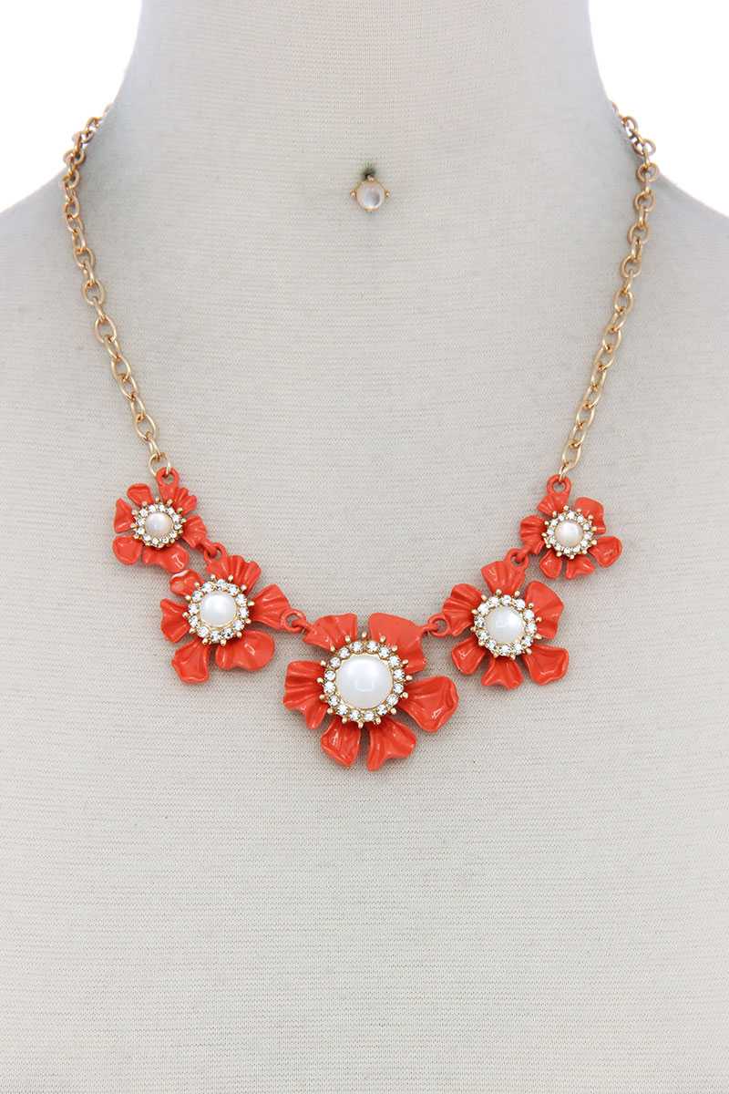 Chunky Flower Fashion Bead Necklace