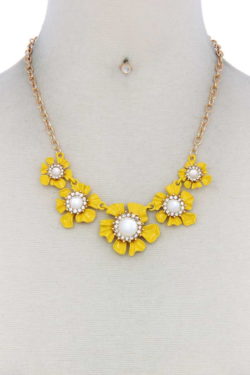 Chunky Flower Fashion Bead Necklace