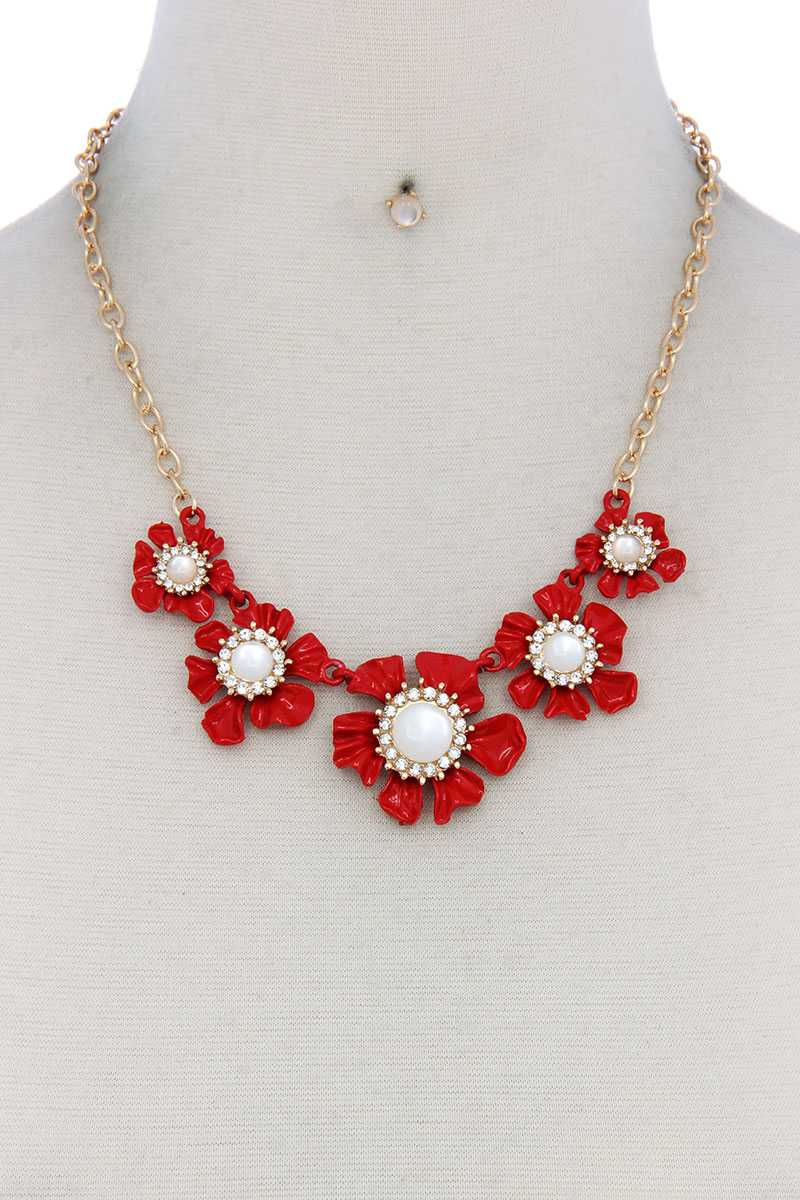 Chunky Flower Fashion Bead Necklace