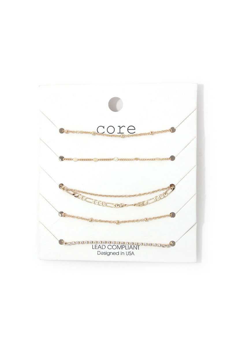 Dainty Gold Stacking Bracelet Set