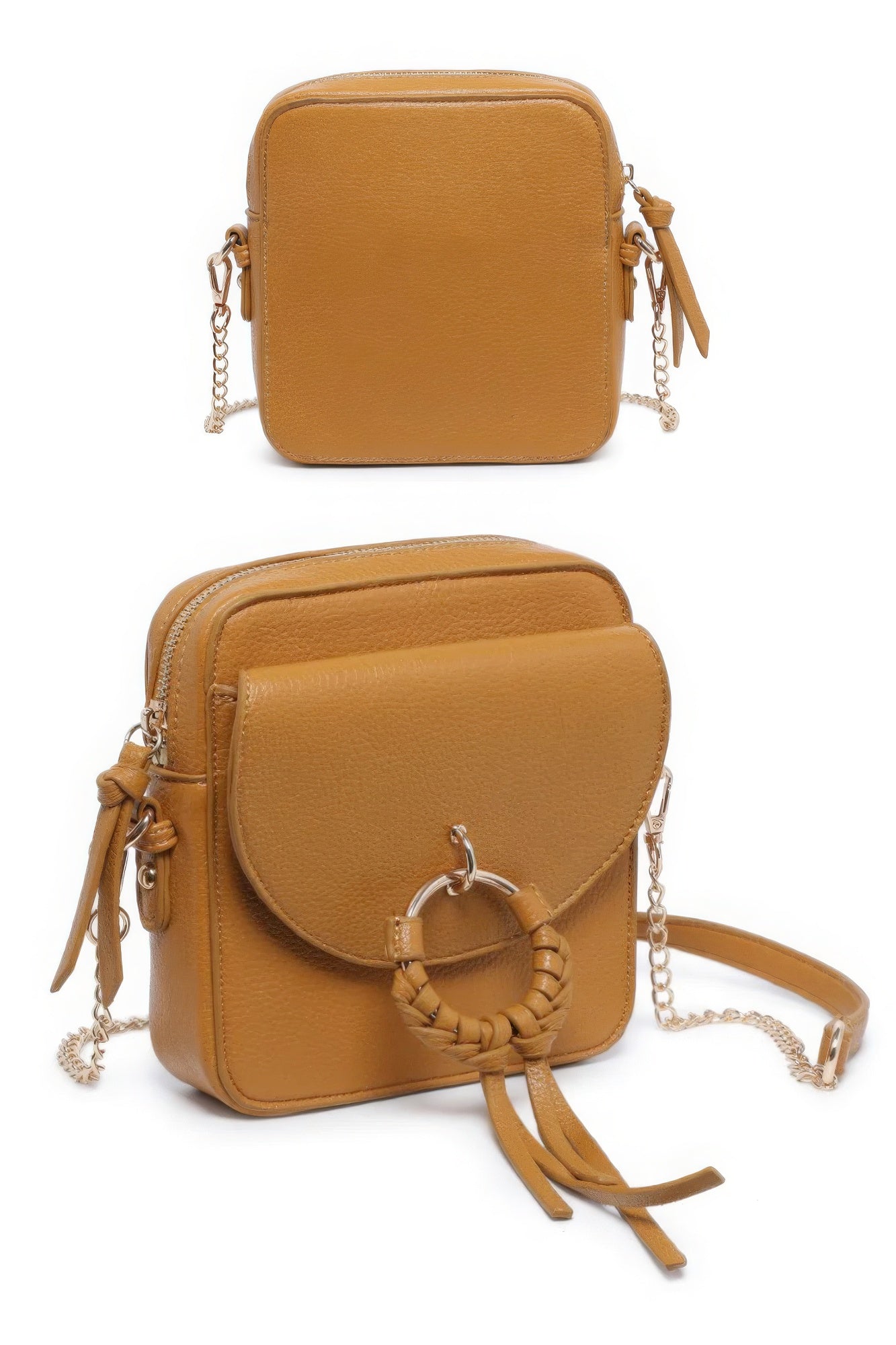 Trendy Vegan Pebbled Leather Crossbody Bag