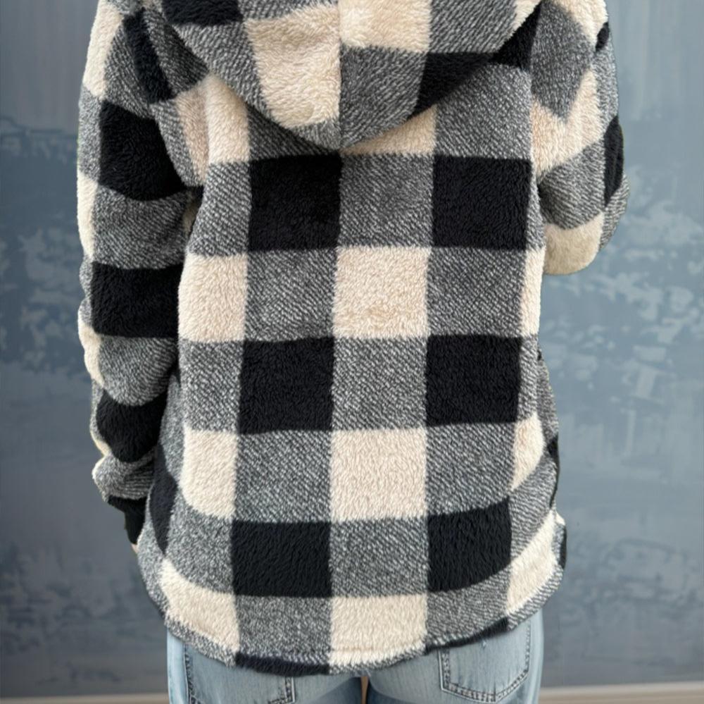 PLAID Women’s Hoodie Winter Jacket Coat SOFT and COZY and WARM Jacket