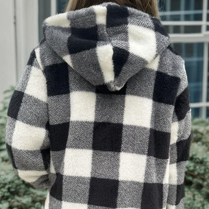 PLAID Women’s Hoodie Winter Jacket Coat SOFT and COZY and WARM Jacket