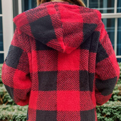 PLAID Women’s Hoodie Winter Jacket Coat SOFT and COZY and WARM Jacket
