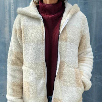 PLAID Women’s Hoodie Winter Jacket Coat SOFT and COZY and WARM Jacket