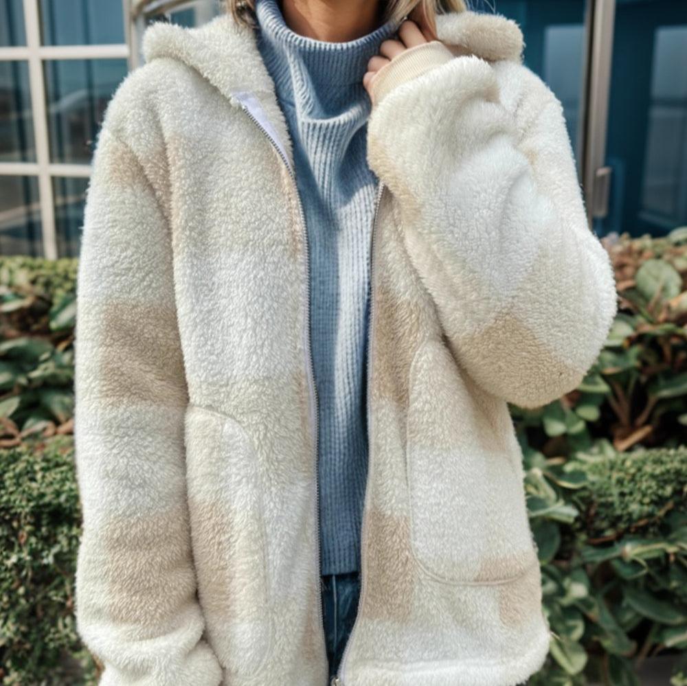 PLAID Women’s Hoodie Winter Jacket Coat SOFT and COZY and WARM Jacket