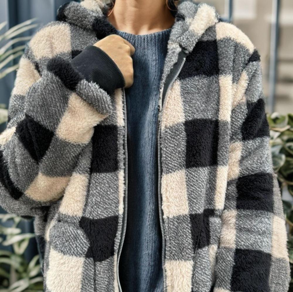 PLAID Women’s Hoodie Winter Jacket Coat SOFT and COZY and WARM Jacket