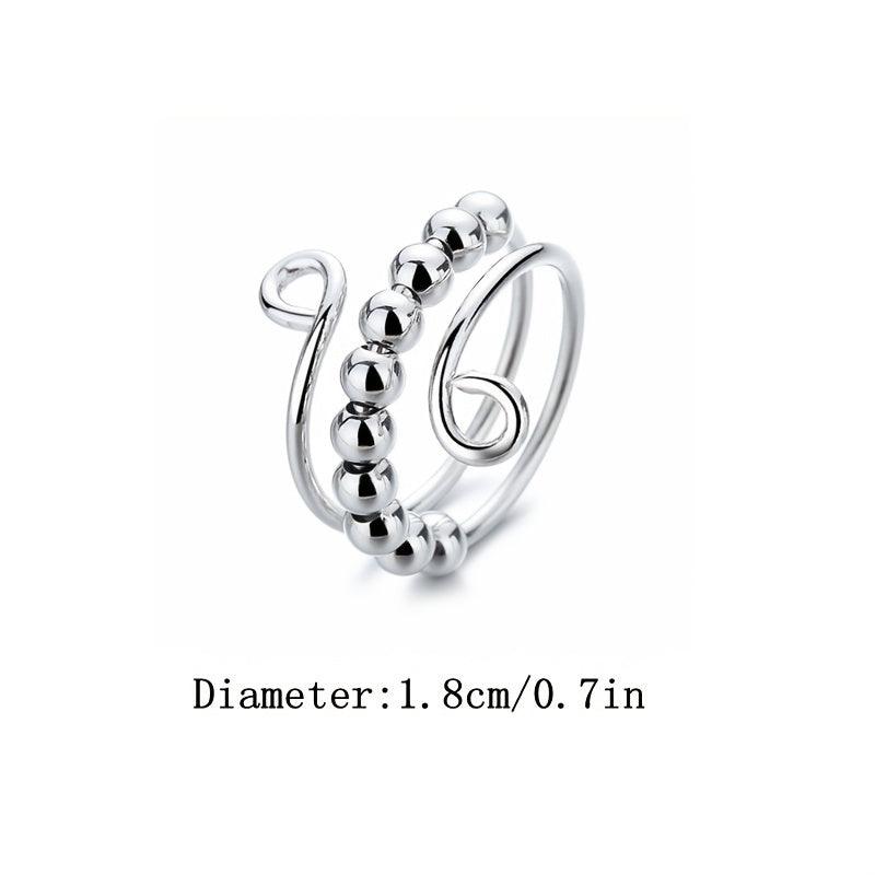 Fidget Spinner Stainless Steel Elegant Wire Twist Adjustable Size Ring Silver