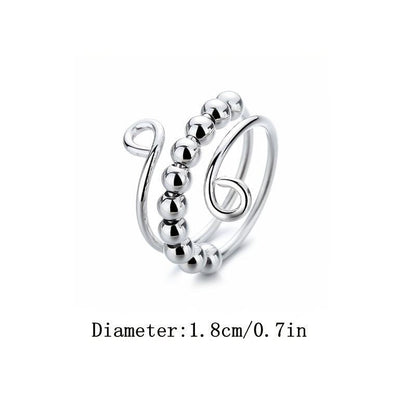 Fidget Spinner Stainless Steel Elegant Wire Twist Adjustable Size Ring Silver