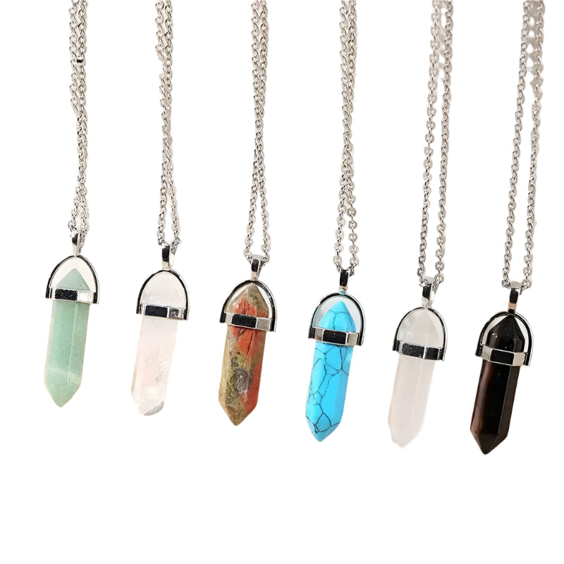Natural Crystal Quartz Point Pendulum Pendant Necklace group