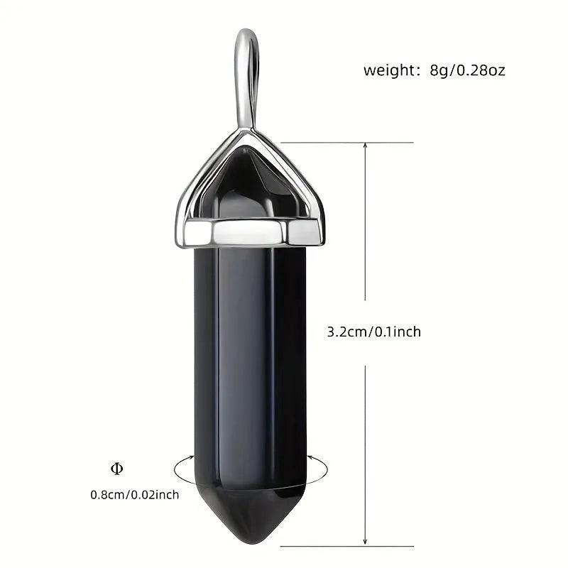 Natural Crystal Quartz Point Pendulum Pendant Necklace measurements