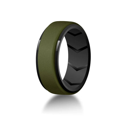 4 Pack Mens Silicone Wedding Bands, 8mm Wide Rubber Wedding Rings, Hypoallergenic Breathable Men's Silicone Ring for Him