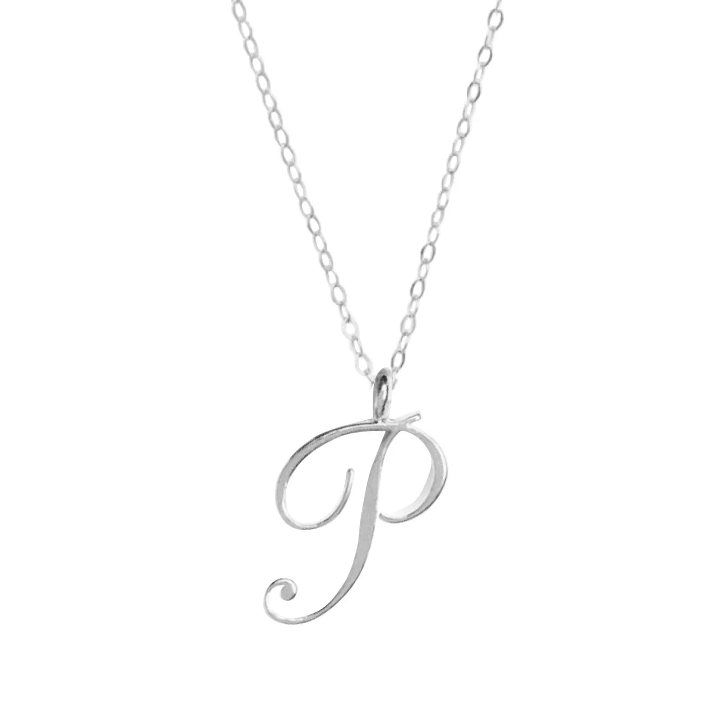 Classic 26 Letter Initials Calligraphy Alphabet Necklace