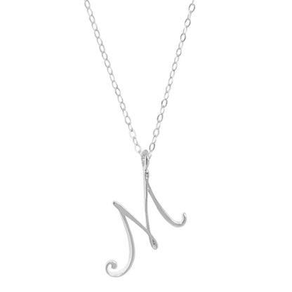 Classic 26 Letter Initials Calligraphy Alphabet Necklace