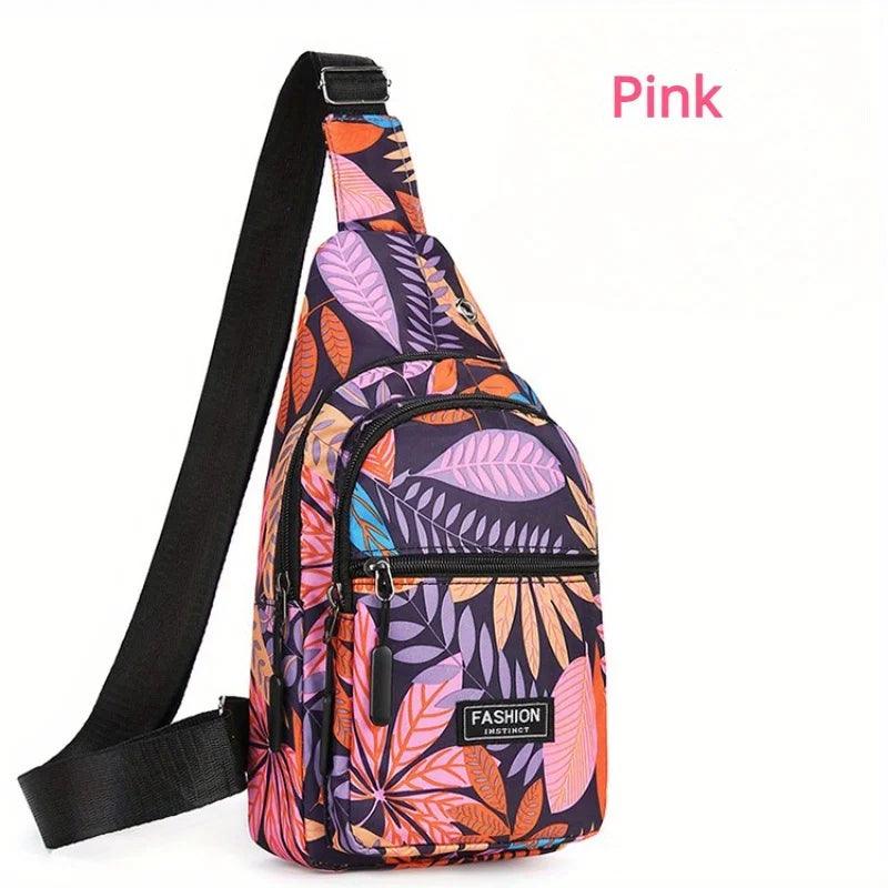 Colorful Print Sling Backpack Fashion Multi Pockets Crossbody Bag - Rebel Spirit Designs Colorful Print Sling Backpack Fashion Multi Pockets Crossbody Bag