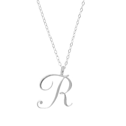 Classic 26 Letter Initials Calligraphy Alphabet Necklace