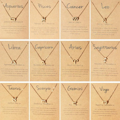 1 Piece - 12 Zodiac Sign Constellation Chain Pendant Necklace - Rebel Spirit Designs 1 Piece - 12 Zodiac Sign Constellation Chain Pendant Necklace