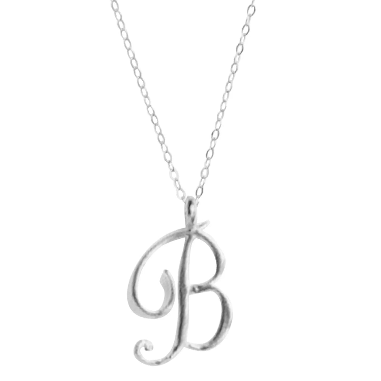 Classic 26 Letter Initials Calligraphy Alphabet Necklace