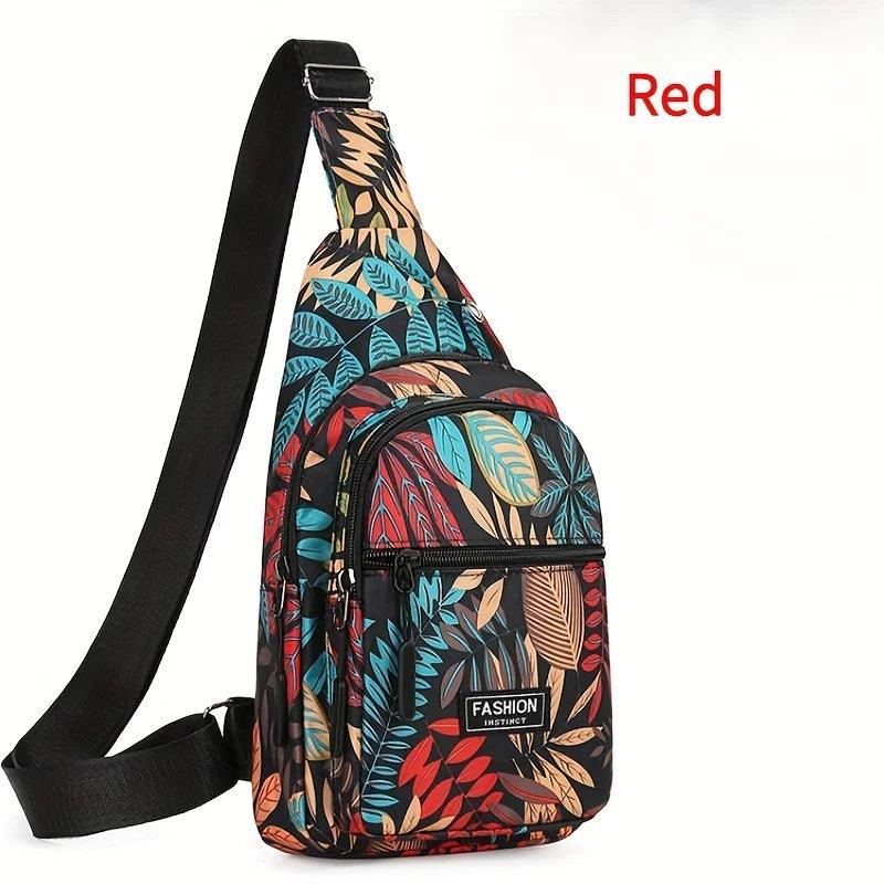 Colorful Print Sling Backpack Fashion Multi Pockets Crossbody Bag - Rebel Spirit Designs Colorful Print Sling Backpack Fashion Multi Pockets Crossbody Bag