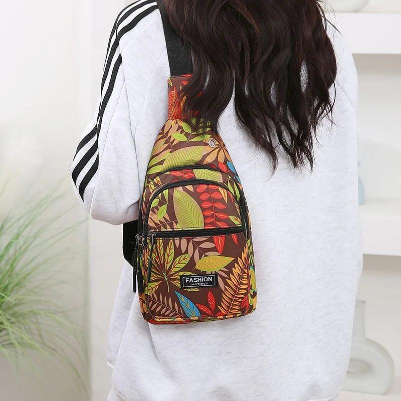 Colorful Print Sling Backpack Fashion Multi Pockets Crossbody Bag - Rebel Spirit Designs Colorful Print Sling Backpack Fashion Multi Pockets Crossbody Bag