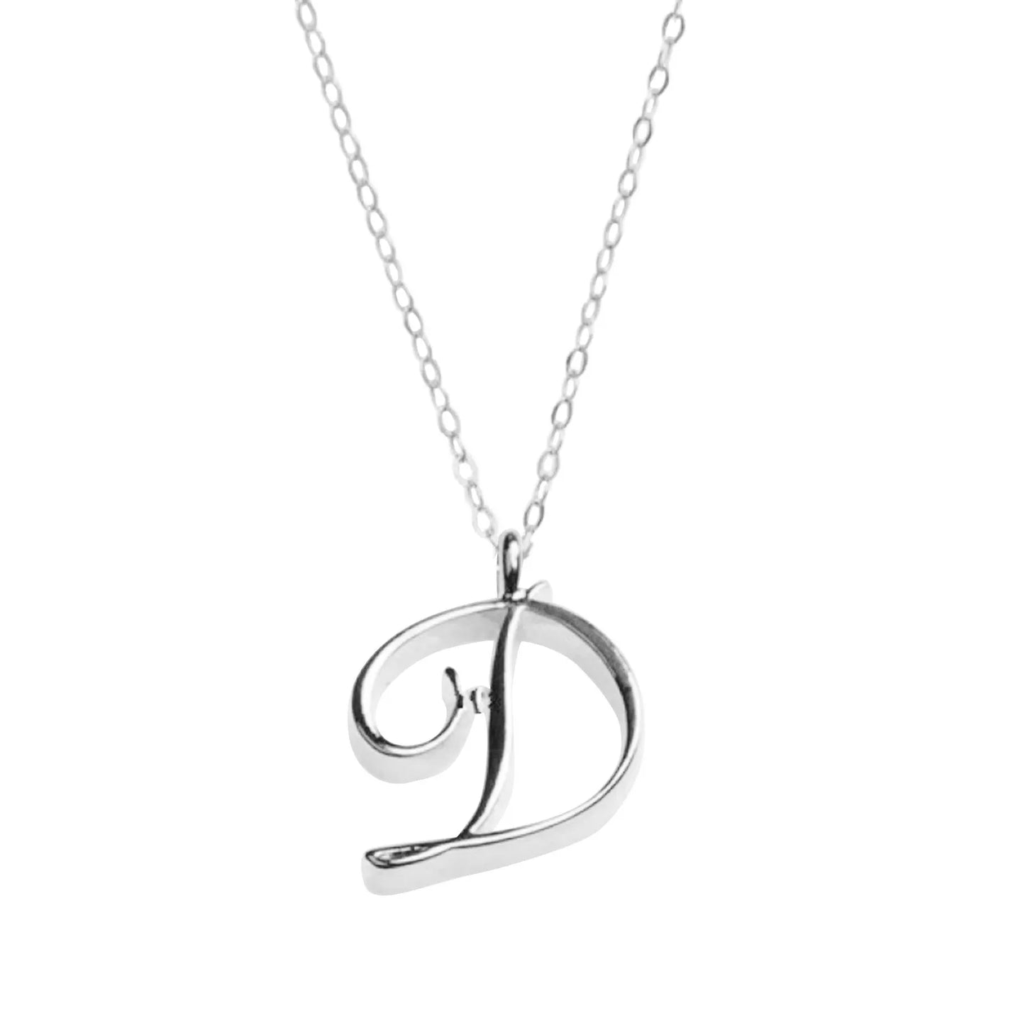 Classic 26 Letter Initials Calligraphy Alphabet Necklace