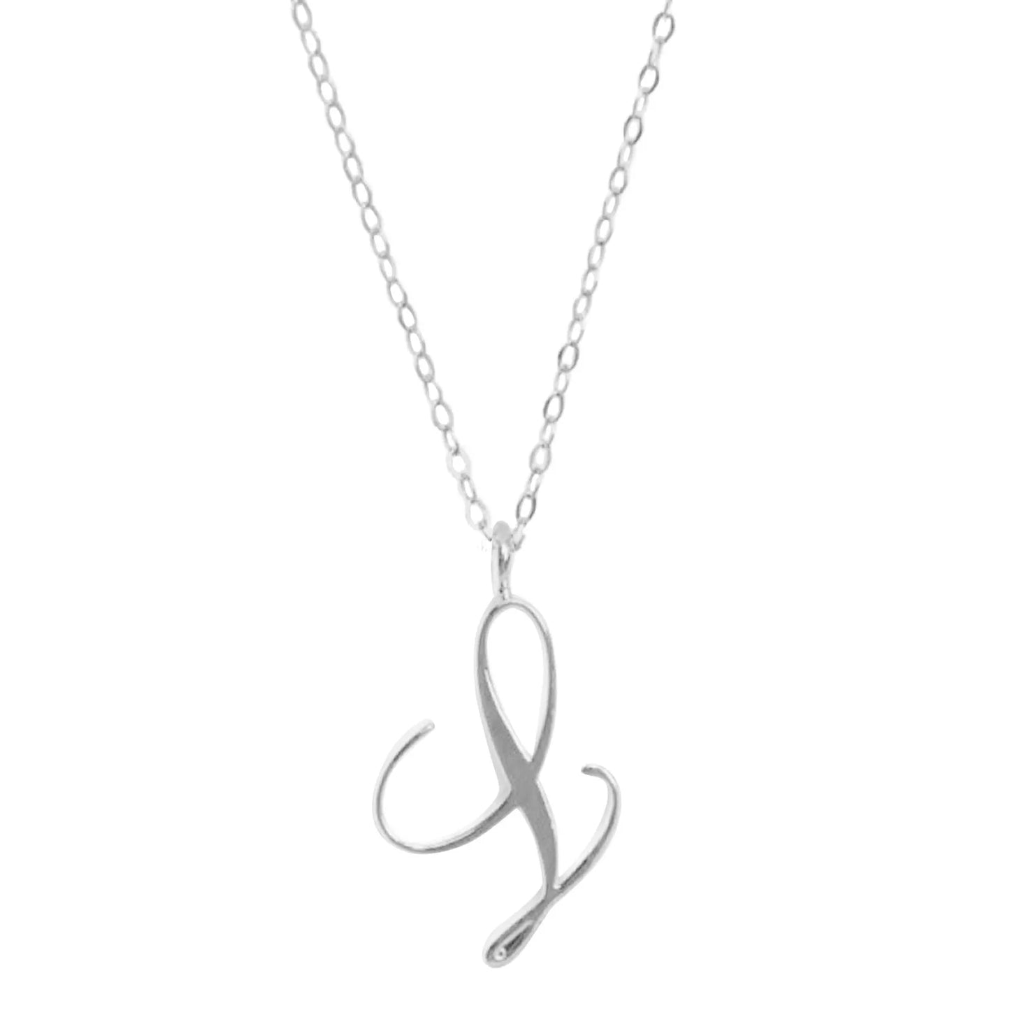 Classic 26 Letter Initials Calligraphy Alphabet Necklace