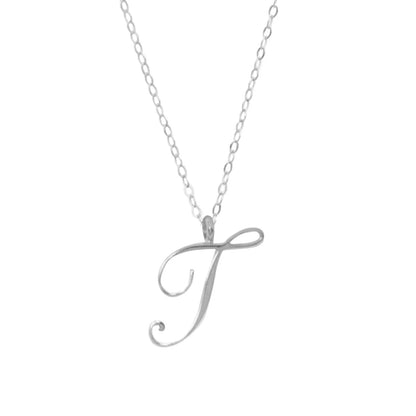 Classic 26 Letter Initials Calligraphy Alphabet Necklace