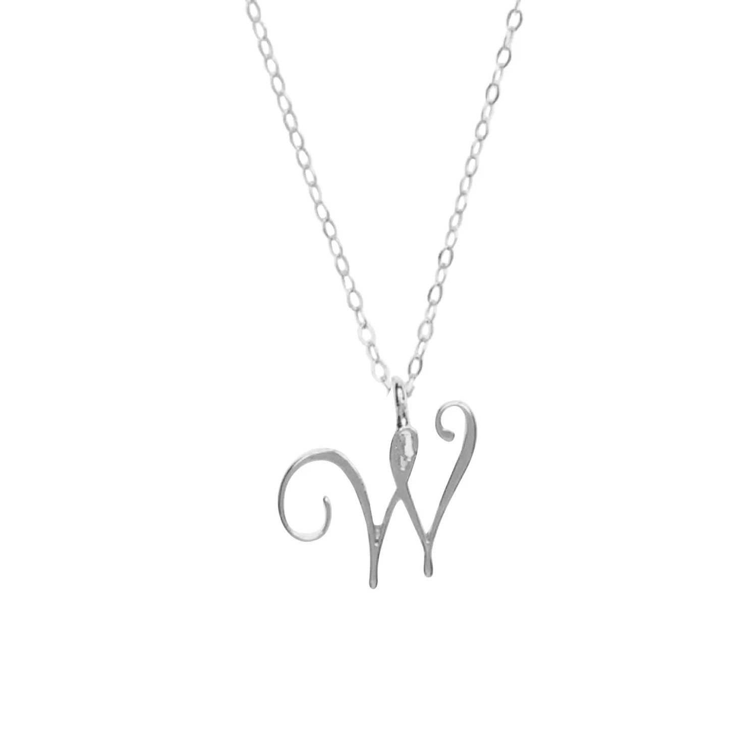 Classic 26 Letter Initials Calligraphy Alphabet Necklace