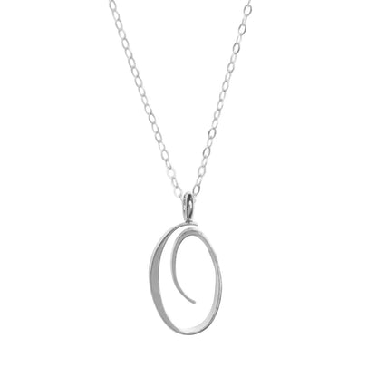 Classic 26 Letter Initials Calligraphy Alphabet Necklace