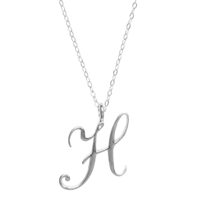 Classic 26 Letter Initials Calligraphy Alphabet Necklace
