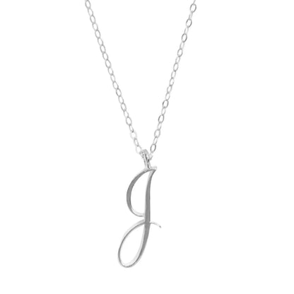 Classic 26 Letter Initials Calligraphy Alphabet Necklace