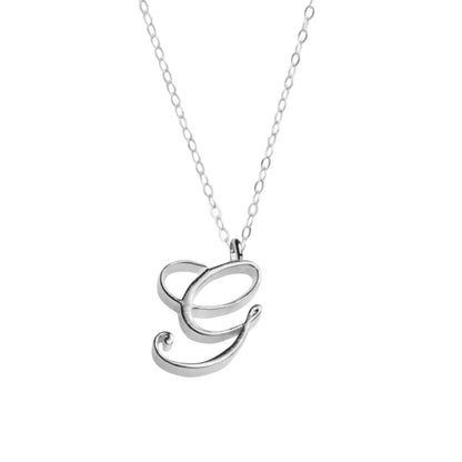 Classic 26 Letter Initials Calligraphy Alphabet Necklace