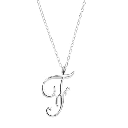 Classic 26 Letter Initials Calligraphy Alphabet Necklace