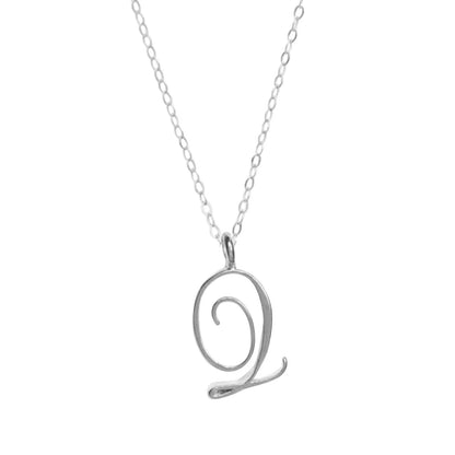 Classic 26 Letter Initials Calligraphy Alphabet Necklace