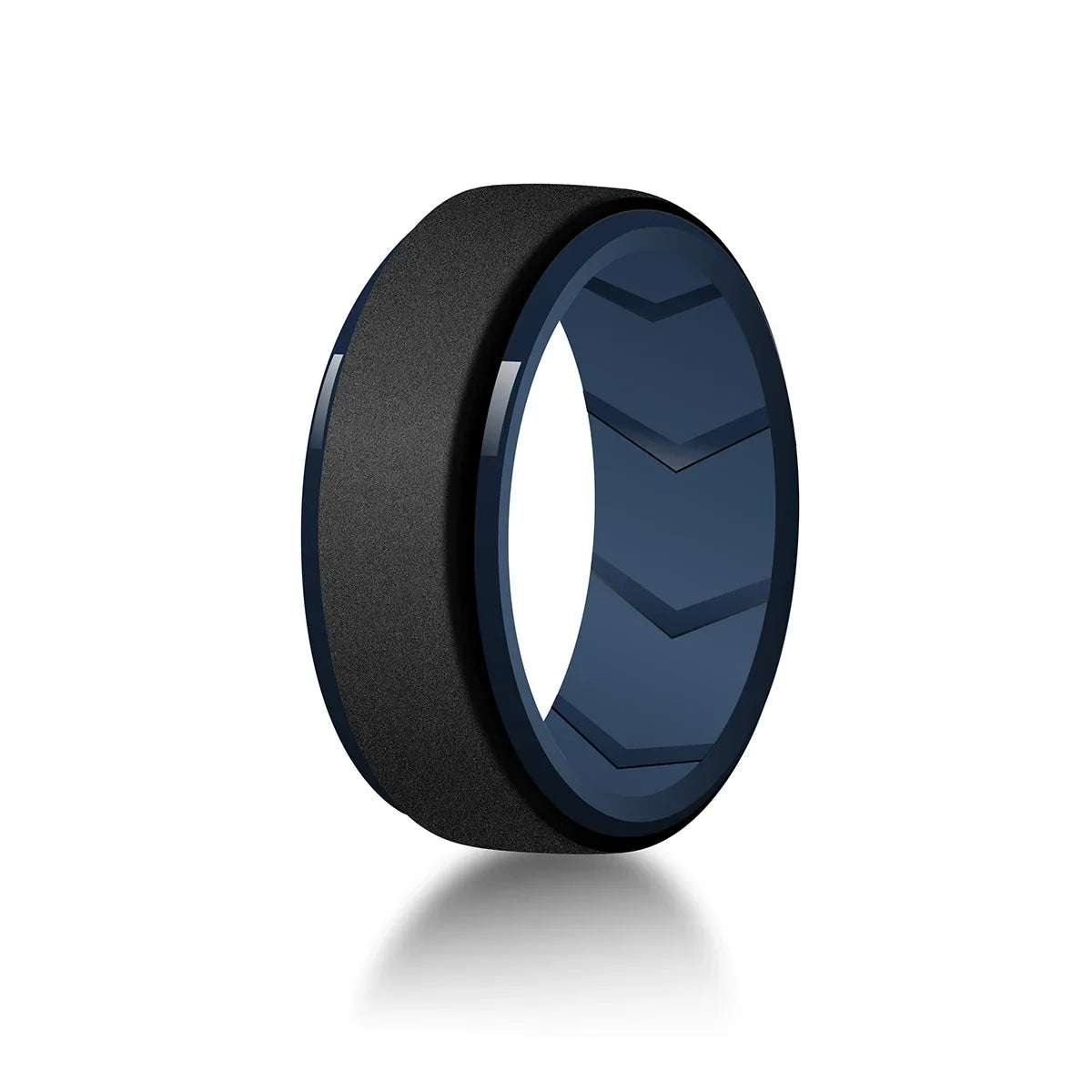 4 Pack Mens Silicone Wedding Bands, 8mm Wide Rubber Wedding Rings, Hypoallergenic Breathable Men's Silicone Ring for Him