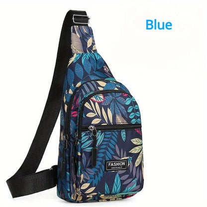 Colorful Print Sling Backpack Fashion Multi Pockets Crossbody Bag - Rebel Spirit Designs Colorful Print Sling Backpack Fashion Multi Pockets Crossbody Bag