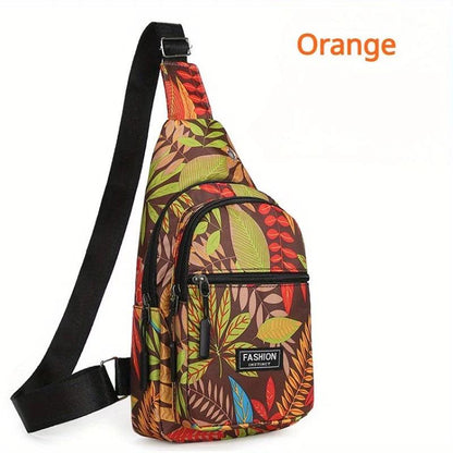 Colorful Print Sling Backpack Fashion Multi Pockets Crossbody Bag - Rebel Spirit Designs Colorful Print Sling Backpack Fashion Multi Pockets Crossbody Bag